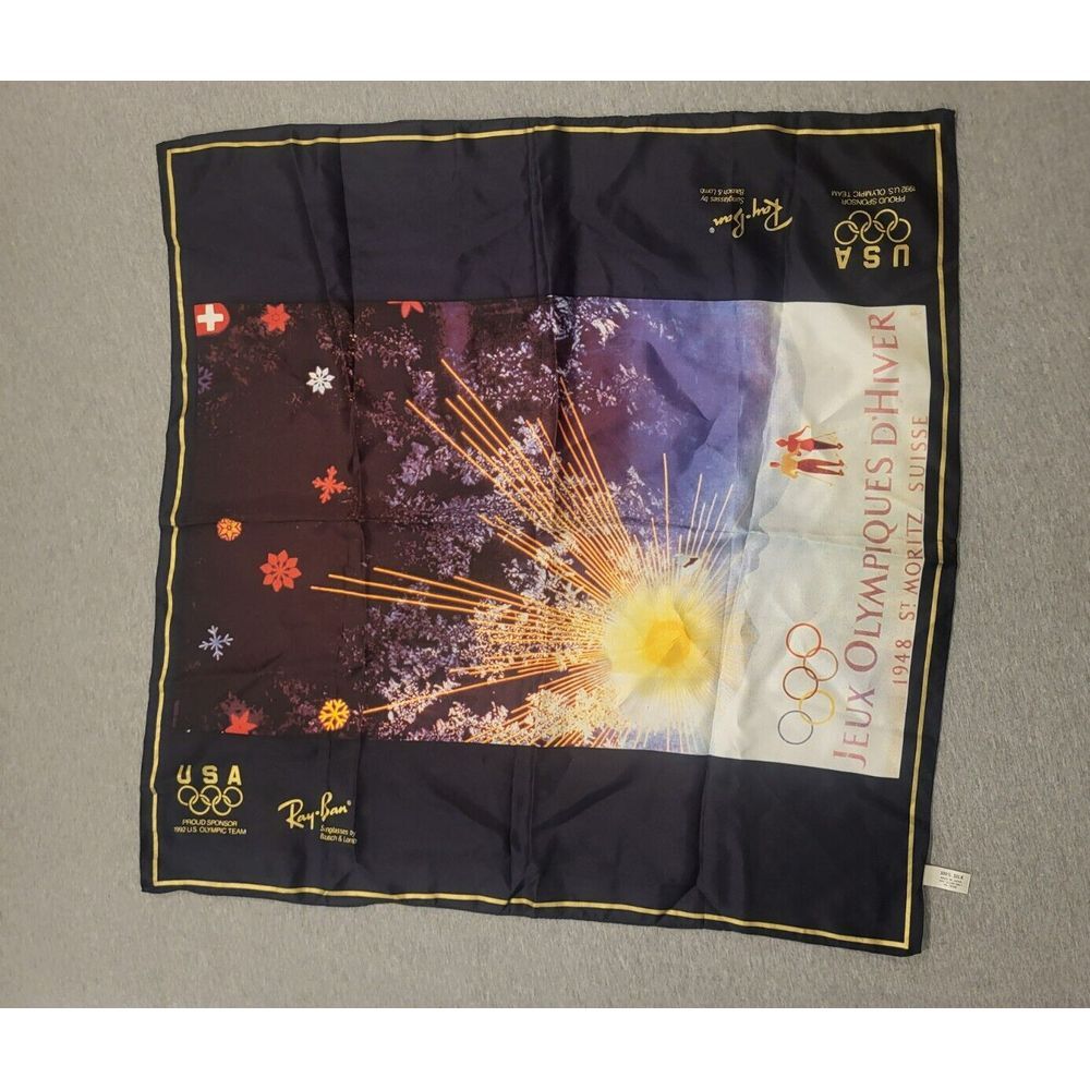 Vintage Ray Ban 1992 Summer Olympic Silk Cleaning Towel VTG 90s‎ USA RARE